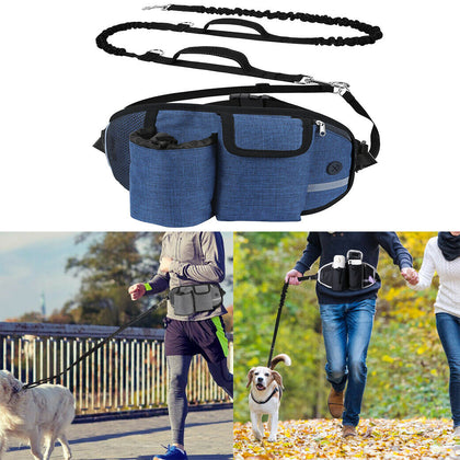 Hands Free Dog Leash Adjustable Waist Belt Lead Rope for Running Jogging Walking