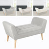 Fabric Linen/Velvet Footstool Long Bench Chairs Padded Ottoman Seat Foot Rest