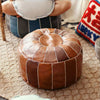 Unstuffed - Moroccan Leather Ottoman Pouffe Pouf Footstool Foot Rest Pouffe