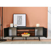 Black 2 Doors TV Stand Entertainment Unit Sideboard Storage Cabinet Living Room