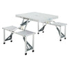 Portable Aluminum Table and Bench Sets 4 Seat Camping Dining Picnic w/Carrying
