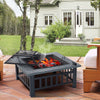 Large 81cm Outdoor Firepit BBQ Barbecue Grill Mesh Brazier Garden Stove Heater