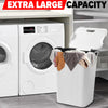 65L Plastic Large Laundry Basket with Lid Washing Hamper Dirty Clothes Storage