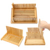 Bamboo Bread Slicer Loaf Cutting Guide Board Adjustable & Foldable w/ Crumb Tray