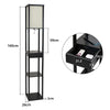 Wooden Shelf Floor Lamp Standard Lounge Reading Light 3-Tier Open Storage Shelf