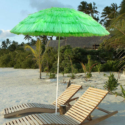 Hawaiian Parasol Beach Garden Patio Sunshade Sun Umbrella Outdoor Tilting Green