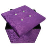 Crushed Velvet Diamante Storage Ottoman Seat Box Pouffee Foot Stool Cover Home