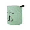 Kids Baby Toy Useful Canvas Laundry Basket Storage Bag With Leather Handbag