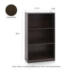 Furinno Basic 3-Tier Bookcase Storage Shelves, Dark Brown, 99736DBR