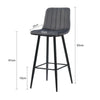 2X Bar Stools Velvet Fabric Breakfast Stool Chairs Kitchen Pub GREY High Chairs