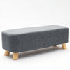Padded 2 Seater Large Footstool Ottoman Rectangle Pouffe Bench Stool Wood 4 Legs