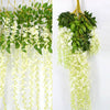 Artificial Silk Fake Wisteria Flowers Garland Vine Hanging for Garden Shop Bar