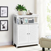 Bathroom Floor Cabinet Floor Standing Storage Cupboard w/2 Shutter Door Wooden
