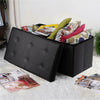 Double Large 2 Seater Ottoman Storage Box Faux Leather Folding Seat Footstool