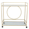Rolling Serving Drinks Trolley Cart Glass Shelf Wine Racks 2 Tier Bar Storage