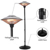 Electric Patio Heater Outdoor Garden Warmer Standing Halogen Heating Pull Switch