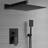 Concealed Thermostatic Shower Mixer Square Chrome Bathroom Twin Head Valve Set