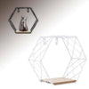 Wood Geometric Hexagonal Design Wall Wire Frame Storage Frame Shelf