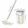 360° Flat Squeeze Microfiber Mop & Bucket Set Home Floor Tiles Cleaning +10 Pads