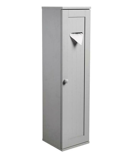Bathroom Furniture Grey Toilet Roll Holder Cupboard Storage Organiser Cabinet