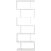 4/5/6 Tier Bookshelf S-Shaped Z-Style Bookcase Storage Display Modern Unit White