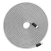 25-100ft Stainless Steel Garden Hose Flexible, Car Wash Water Pipe W/ Nozzle UK