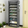 Shoe Rack 9 Tier Cabinet Storage Organiser Stand Shelf 27 Pairs Dustproof Grey