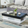 Sliding Top High Gloss Coffee Table Storage Unit Modern Solid Design Living Room
