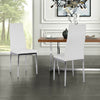 X Chrome Glass Dining Table+2/4 Slope Chairs Faux Leather Metal Legs Living Room