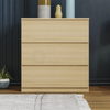 Modern Pine 3 Drawer Chest of Drawers Bedside Wardrobe Cabinet Sideboard Small