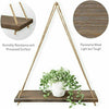 Wooden Rope Hanging Shelf Bathroom Kitchen Floating Shelf No Nails Shelf Rustic