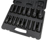 1/2" Drive Metric Deep Impact Socket 16 Piece 10-32mm in Case Garage Quality