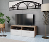Small Oak TV Stand Modern White Television Cabinet Media HiFi DVD Unit 2 Shelves