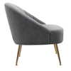 Single Seat Upholstered Bucket Back Armchair Accent Tub Oyster Velvet Sofa Chair