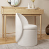 Off-White Boucle Dressing Table Chair with Ottoman Storage - Leah LAH001