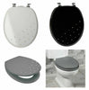 Premier Quality Diamante Toilet Seat Diamond Design Zinc Fittings Black White