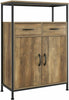 Storage Cabinet with Shelves Fabric Drawers Sideboard Cupboard 2 Doors Brown