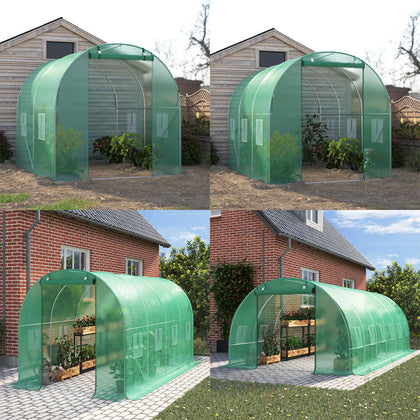 Outdoor Greenhouse Walk in Polytunnel Steel Tent Garden Plants Grow House Shade