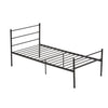 3FT Single Metal Bed Frame Black Bed Base Bedstead with Headboard Stable Style