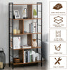 5-Tier Bookshelf Industrial Bookcase Display Metal Frame Storage Ladder Shelf