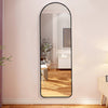 120cm Tall Full Length Wall Mirror Cloakroom Dressing Arched Metal Frame Mirror