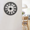 80cm Extra Large Silent Wall Clock Roman Numeral Round Face Black Outdoor Garden