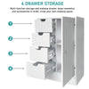 Bathroom Cabinet Storage 4 Drawer 1 Door Wooden Bedroom Furniture Cupboard Unit