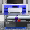 Modern TV Unit Cabinet Stand Matt Coffee Table & High Gloss LED Light Livingroom