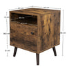 Nightstand Sofa Side Table End Table with Open Shelf + Cabinet LET170B01
