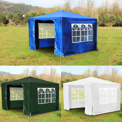 3x3M Heavy Duty Gazebo Marquee Canopy Waterproof Garden Patio Party Tent w/Sides
