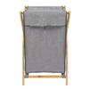 Grey Laundry Hamper Basket Bag Collapsible with Lid for Dirty Clothes Storage