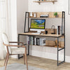 Industrial Writing Desk Office Workstation Rustic Computer Table Bookshelf Metal