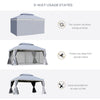 3 x 4m Aluminium Gazebo w/ 2 Tiers Roof Patio Garden Party Tent Grey