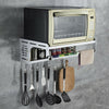 Microwave Oven Rack Wall Mounted 2 Tiers Storage Shelf Organizer Kitchen Holder